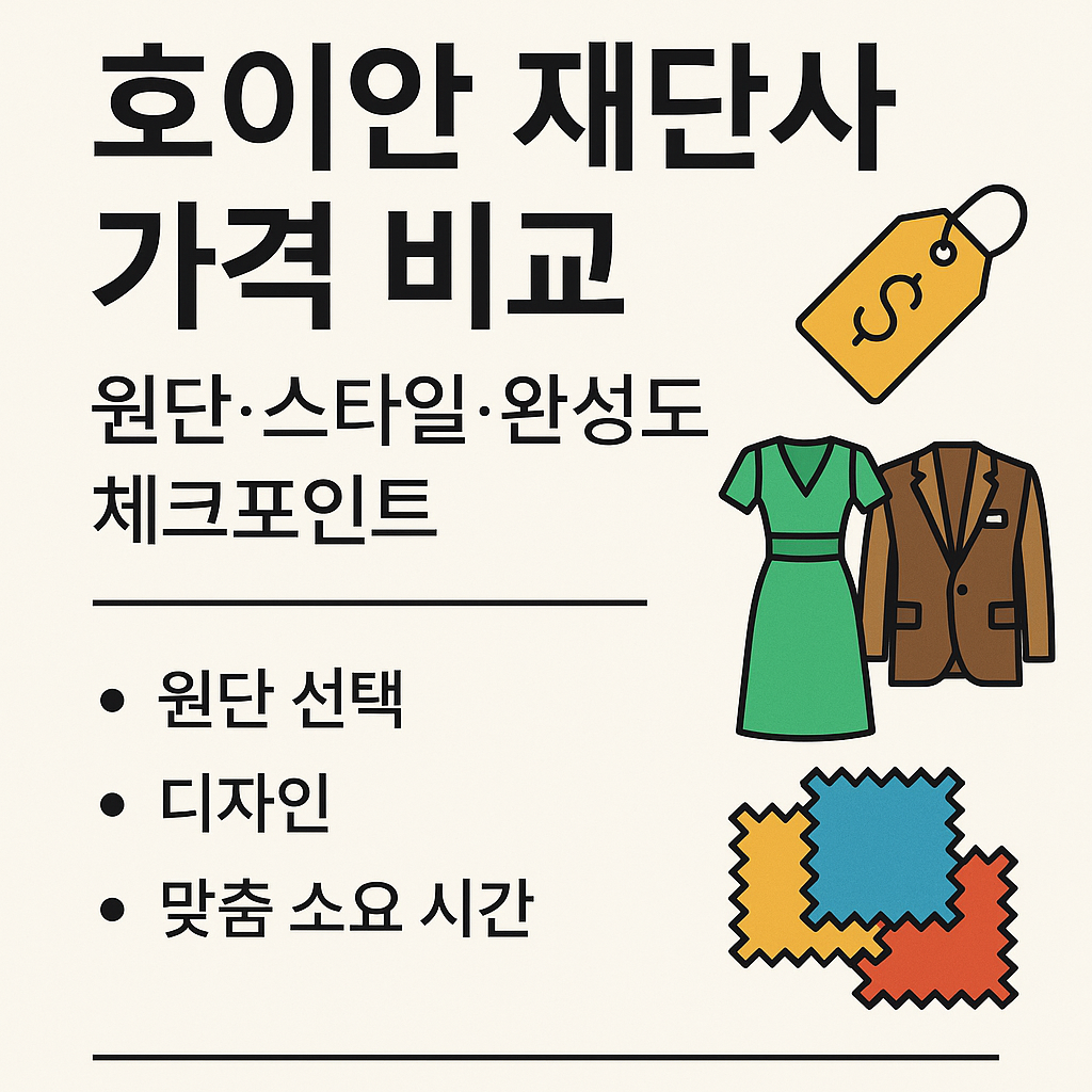 호이안 재단사 가격 비교 – 원단·스타일·완성도 체크포인트 (2025)