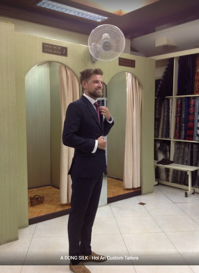 Suit tailor Hoi An custom men’s suit fitting process 